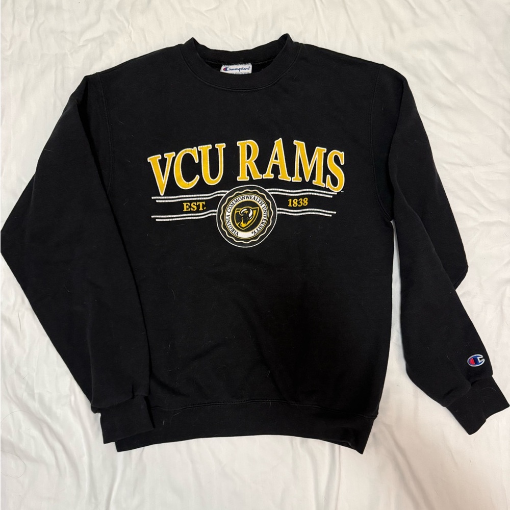 Champion Black VCU Rams Crewneck Sweater